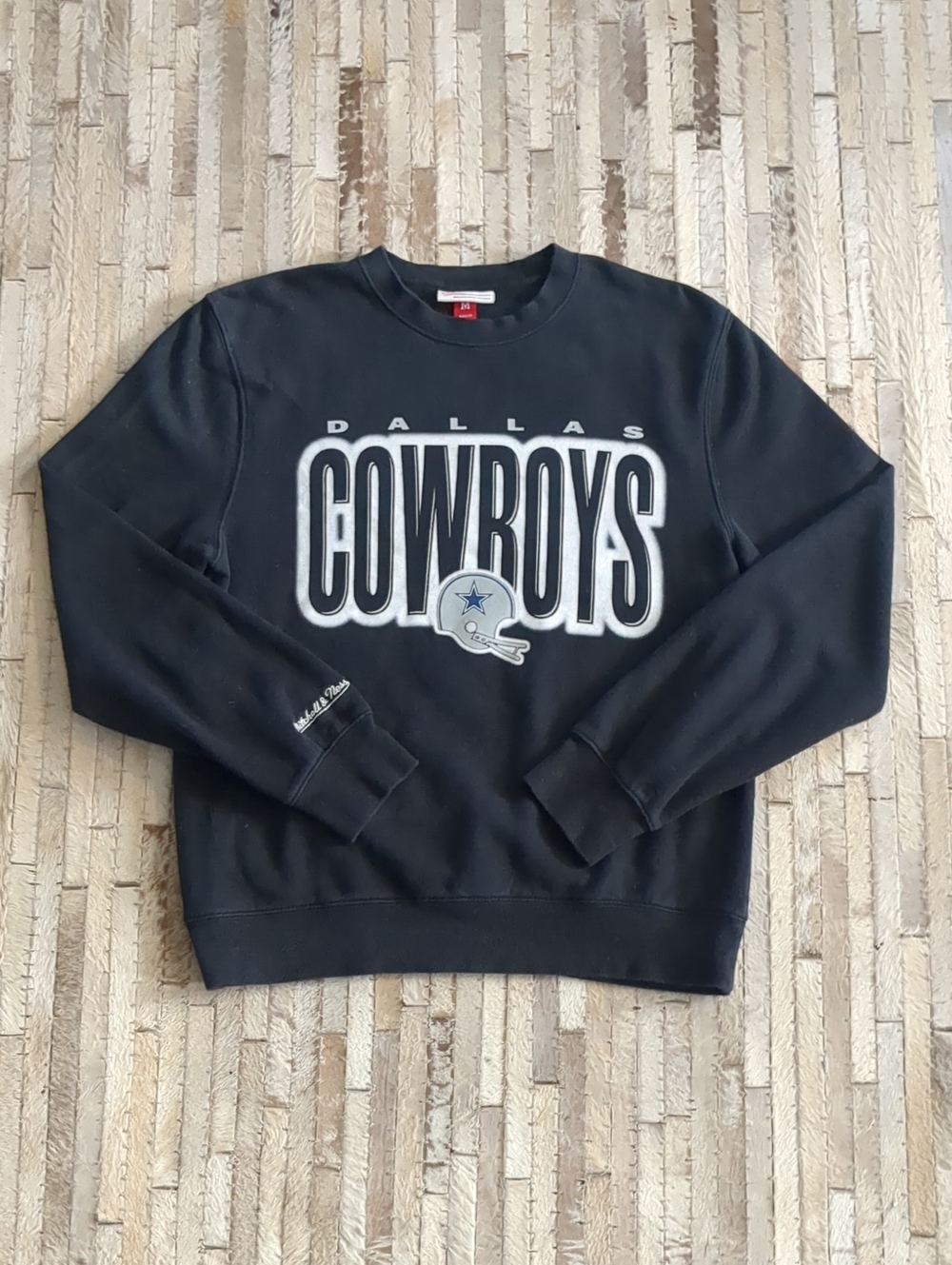 Mitchell & Ness Size M NFL Dallas Cowboys Crewneck Navy Blue Crewneck Sweatshirt